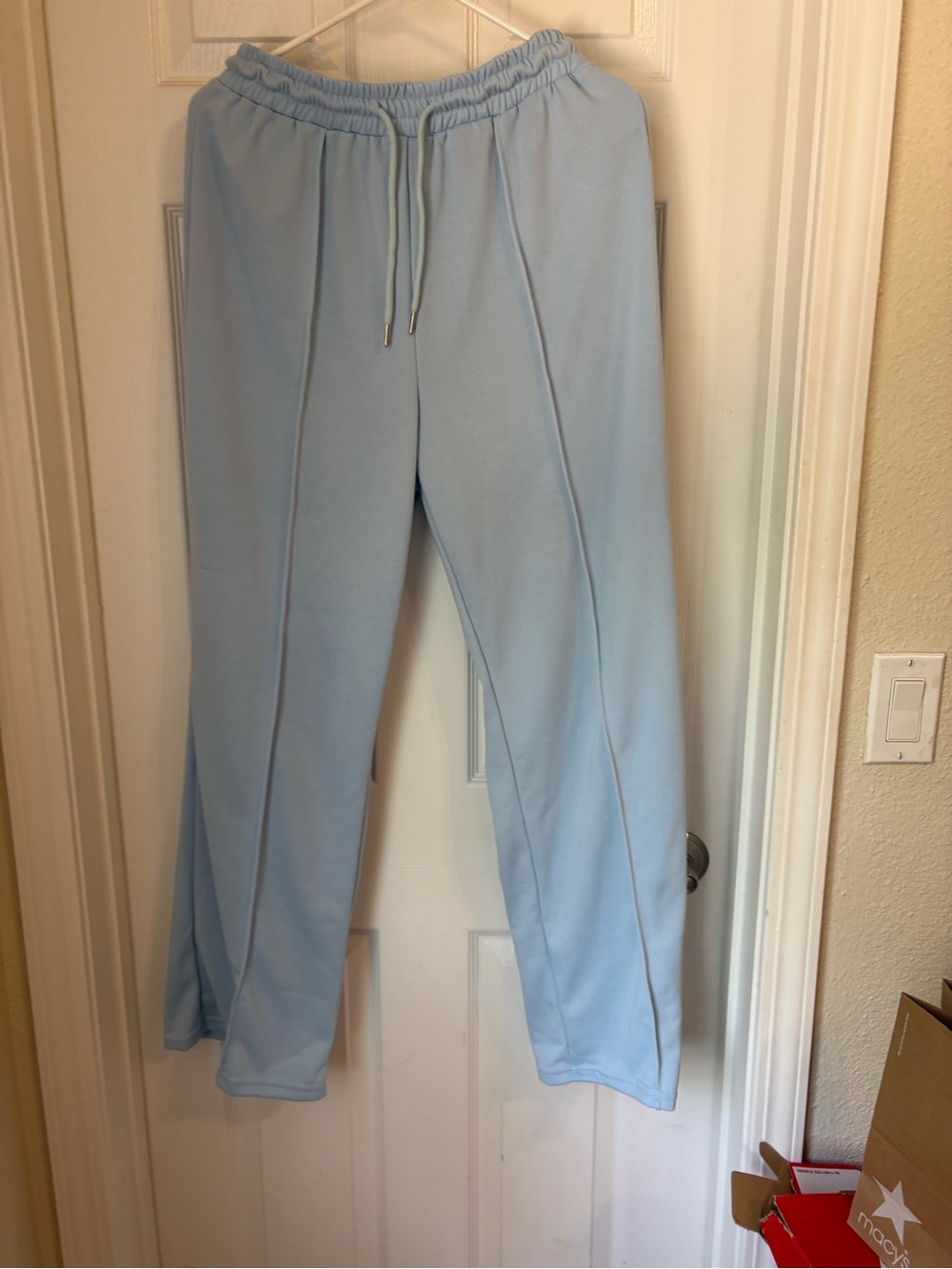 Sky Blue Drawstring Jogger Pants